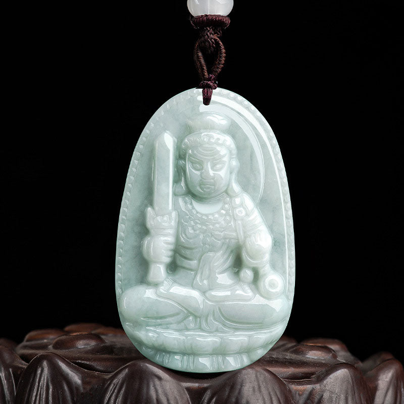 Grade A Jadeite Jade Eight Guardian Deities Zodiac Protector Pendant Necklace Collection