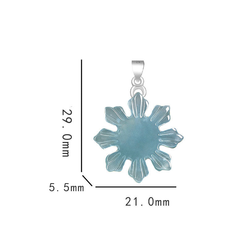 Grade A Jadeite Jade Sunflower S925 Silver Bail Pendant