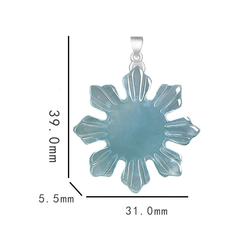 Grade A Jadeite Jade Sunflower S925 Silver Bail Pendant