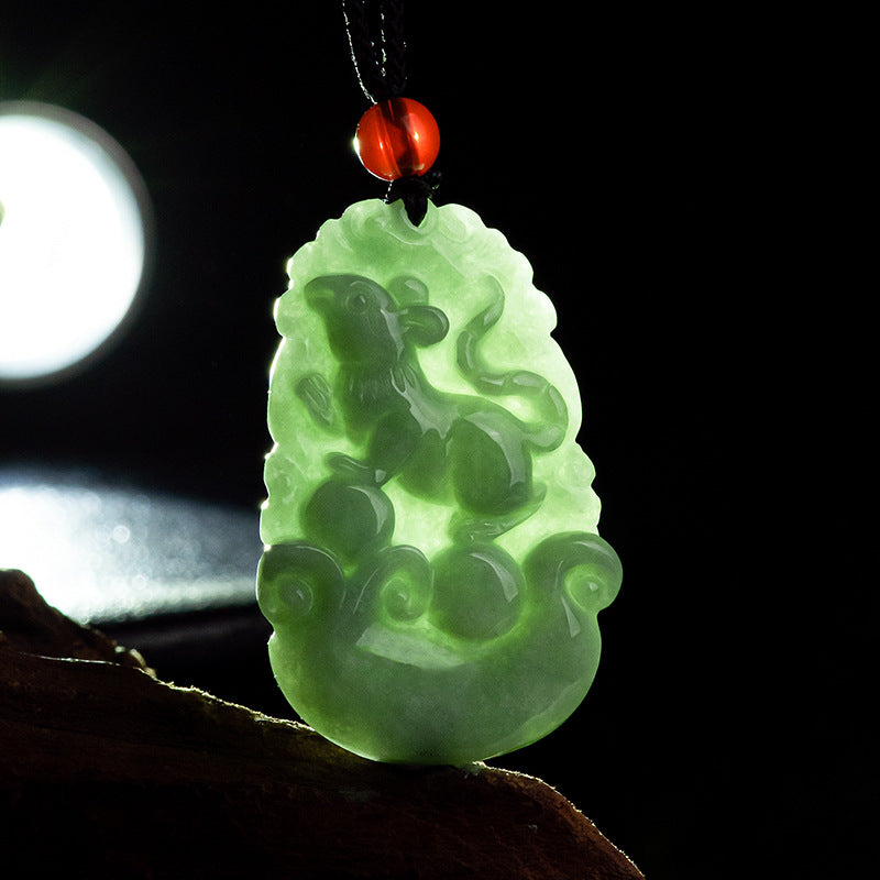 Grade A Jadeite Jade Chinese Zodiac Sign Carved Pendant Necklace Collection