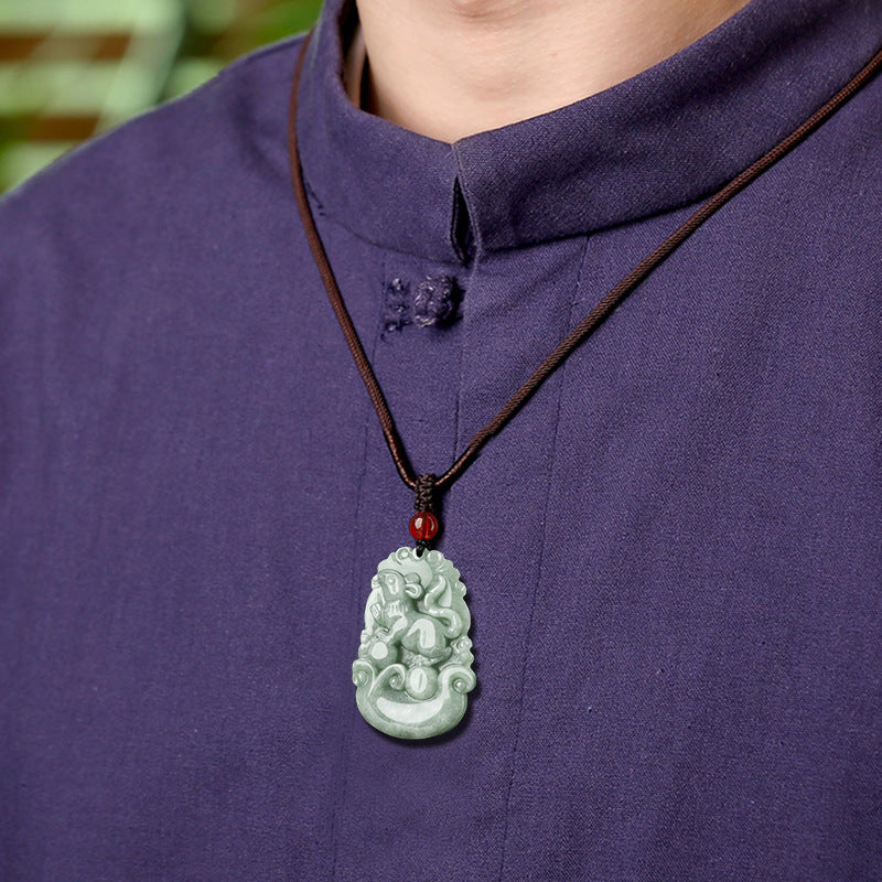 Grade A Jadeite Jade Chinese Zodiac Sign Carved Pendant Necklace Collection