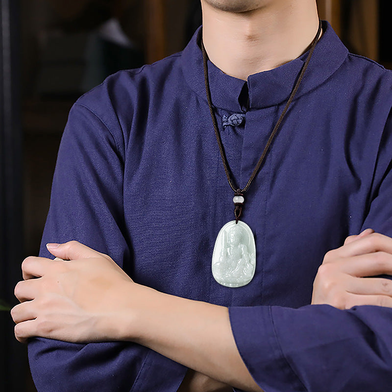 Grade A Jadeite Jade Eight Guardian Deities Zodiac Protector Pendant Necklace Collection
