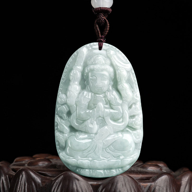 Grade A Jadeite Jade Eight Guardian Deities Zodiac Protector Pendant Necklace Collection