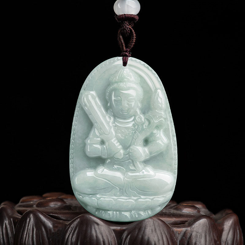 Grade A Jadeite Jade Eight Guardian Deities Zodiac Protector Pendant Necklace Collection