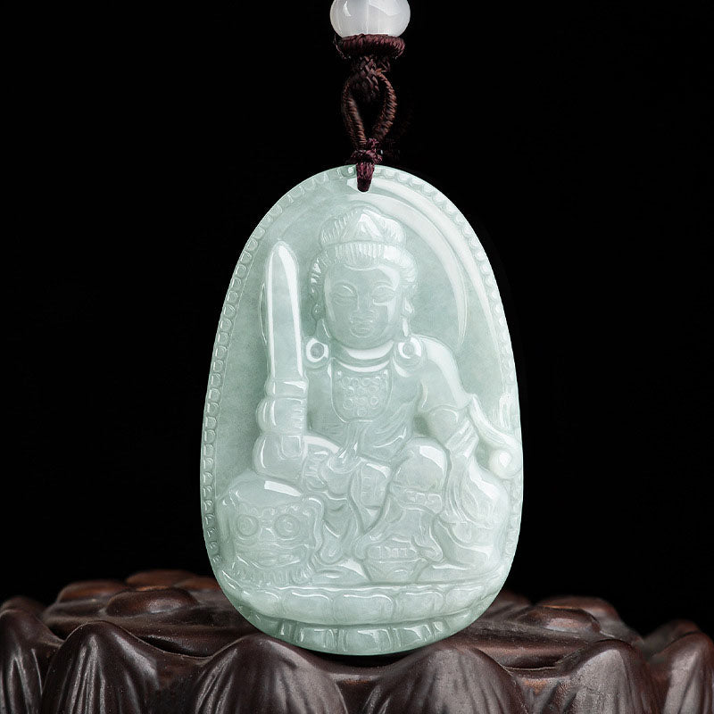 Grade A Jadeite Jade Eight Guardian Deities Zodiac Protector Pendant Necklace Collection